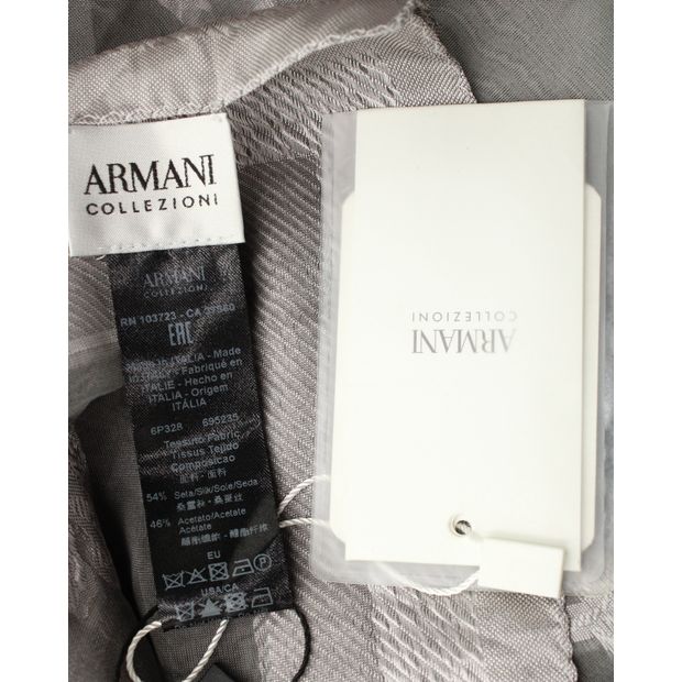 Giorgio Armani Floral Scarf in Grey Silk