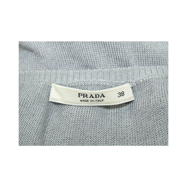 Prada Grey Top With Beading & Ruffled Collar