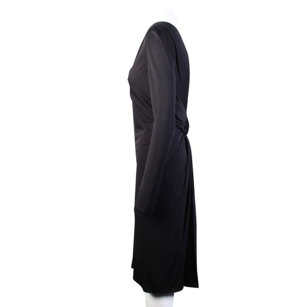 ALBERTA FERRETTI Black V-neck Longsleeve Dress