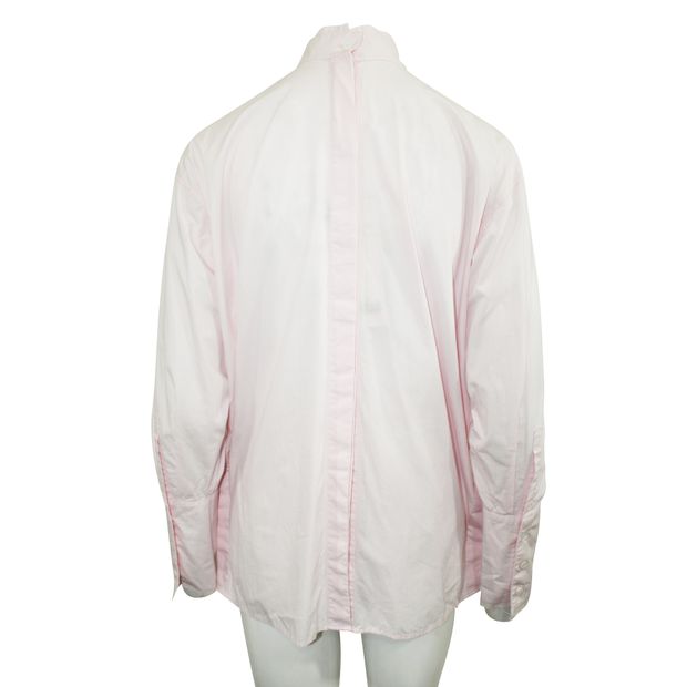 DION LEE Pink Shirt with Raw Hem Collar