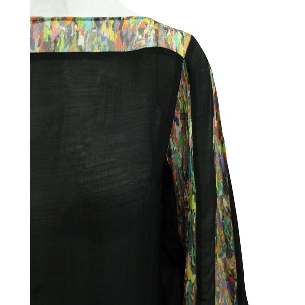 DRIES VAN NOTEN Black Dress with Colorful Elements
