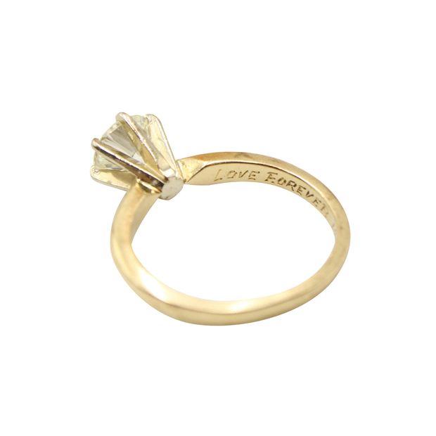 Contemporary Designer Vintage Gold Engagement Ring With Diamond