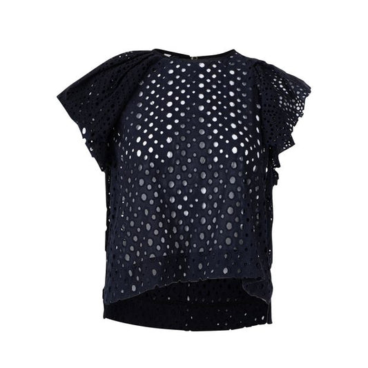 Isabel Marant Broderie Anglaise Navy Top