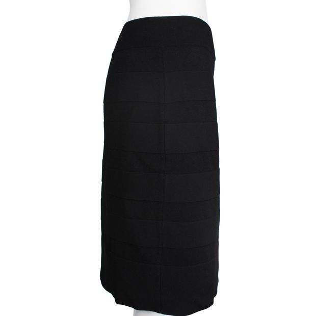 Alaia Black Striped Mini Skirt