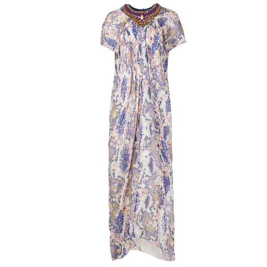 Matthew Williamson Silk Digital Print Dress With Embellished Neckline