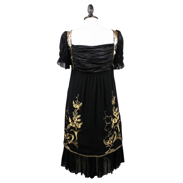 ANNA SUI Black Silk Dress