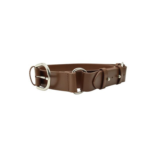 Erdem Brown Ring Embellished Leather Belt