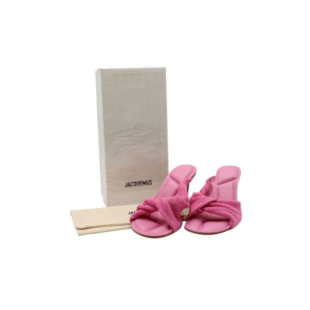 Jacquemus Les Mules Bagnu Sandals in Pink Leather