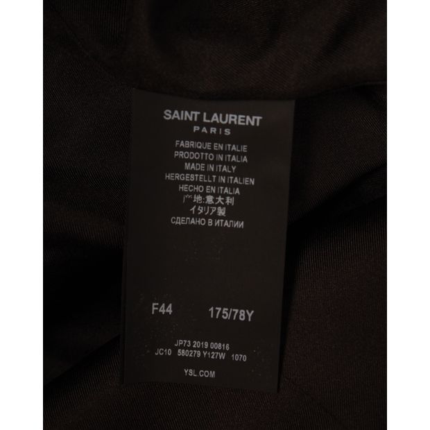 Saint Laurent Pinstriped Mini Skirt in Black Wool