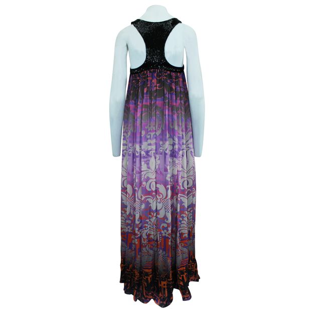 Matthew Williamson Multicolor Print Maxi Silk Dress