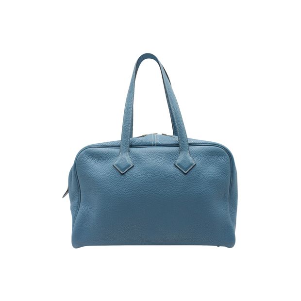 HERMÈS Blue Jeans Victoria Ii 35 Bag In Clemence Leather