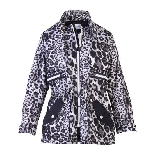 SANDRO Grey Leopard Print Jacket