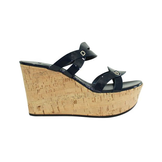 CASADEI Wedges with Navy Blue Straps