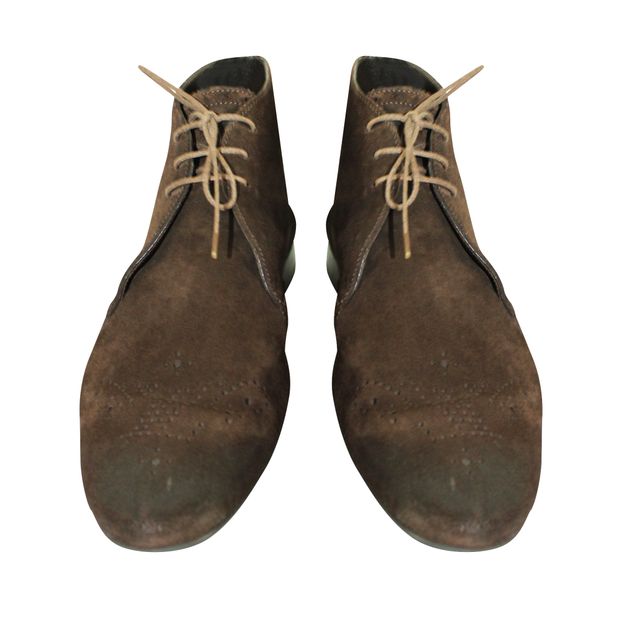 Louis Vuitton Brown Suede Lace-Up Shoes