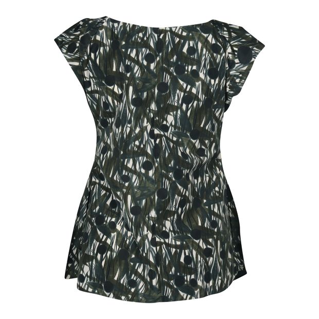 Marni Abstract Printed Top in Green Polyester