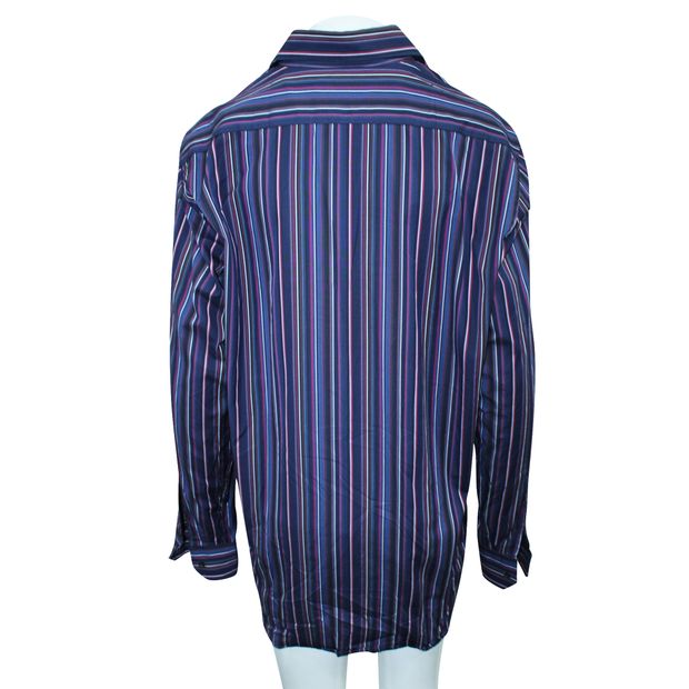 ETRO Blue Print Stripes Shirt
