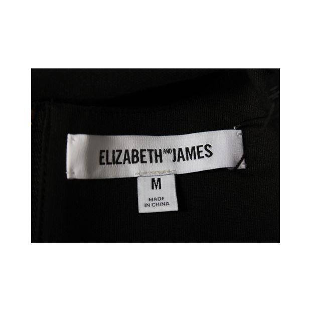 Elizabeth And James Black Sleveless Top With Fringes