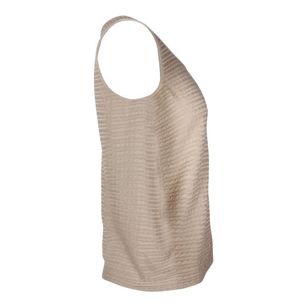 Armani Knitted Sleeveless Top in Beige Viscose