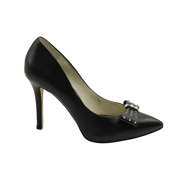 MICHAEL MICHAEL KORS Black Pointed Toe Heels with Studded Bow