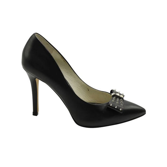MICHAEL MICHAEL KORS Black Pointed Toe Heels with Studded Bow