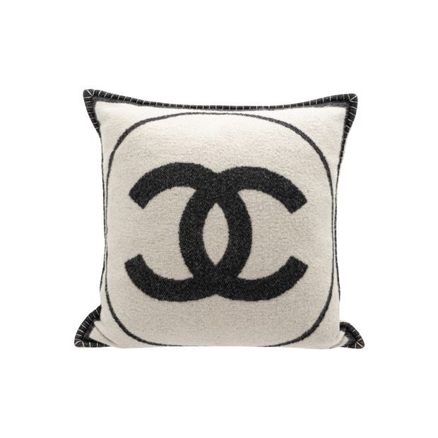 Chanel Cc Wool Throw Pillow