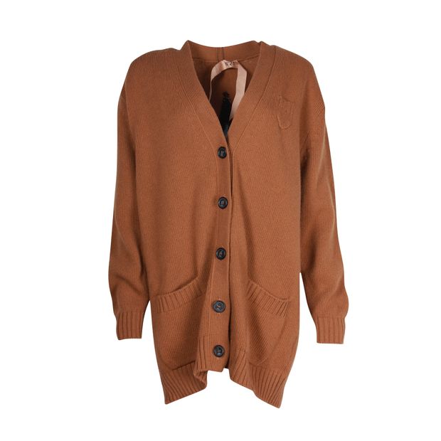 Brown Knit Cardigan with Star