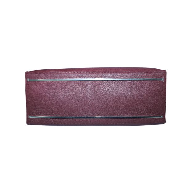 Balenciaga Burgundy Ostrich Leather Handbag