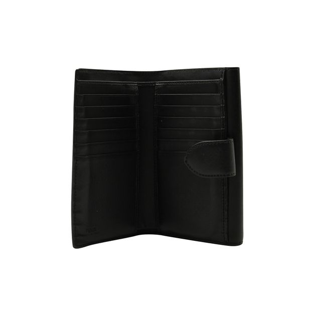 Fendi DotCom Continental Long Wallet in Black Leather