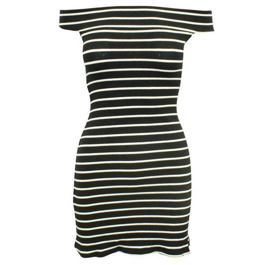 REFORMATION Mini Striped Off-Shoulder Dress