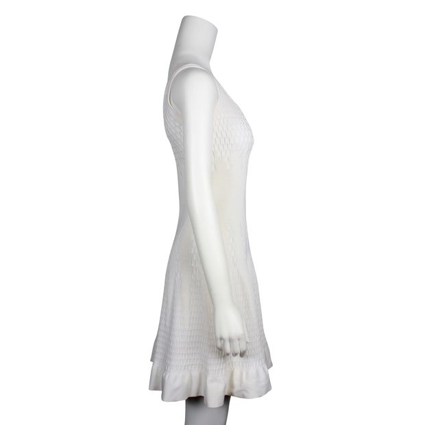 Alaia Textured Cream A-Line Dress