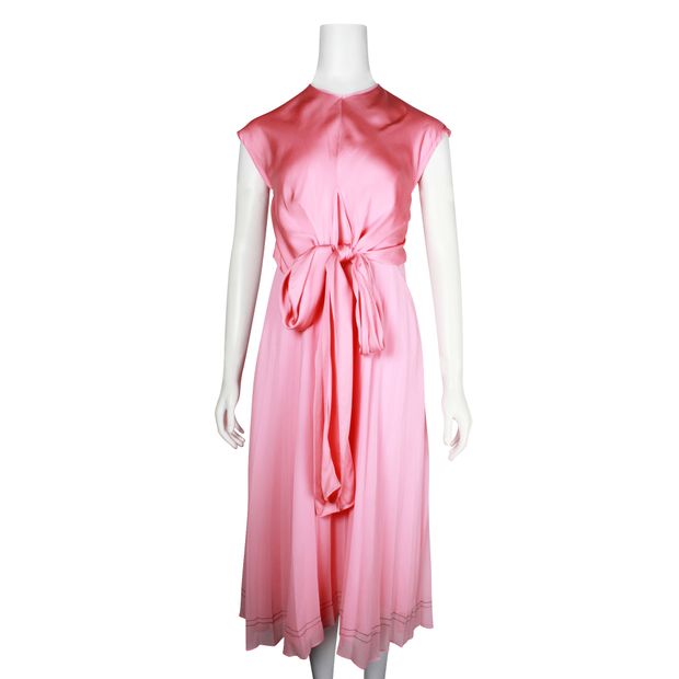 Sandro Pink Pleated Maxi Dress