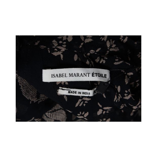 Isabel Marant Ã‰toile Prewitt Leafprint Georgette Dress in Black Viscose