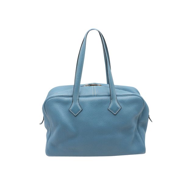 HERMÈS Blue Jeans Victoria Ii 35 Bag In Clemence Leather