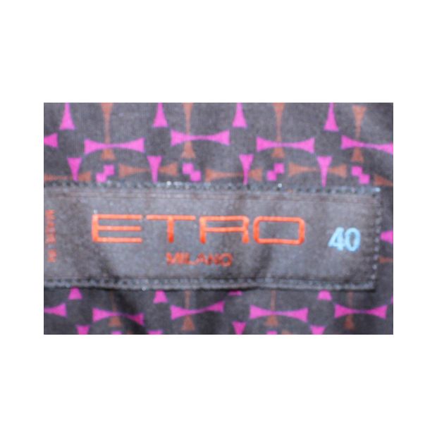 ETRO Dark Brown Multicolour Print Shirt