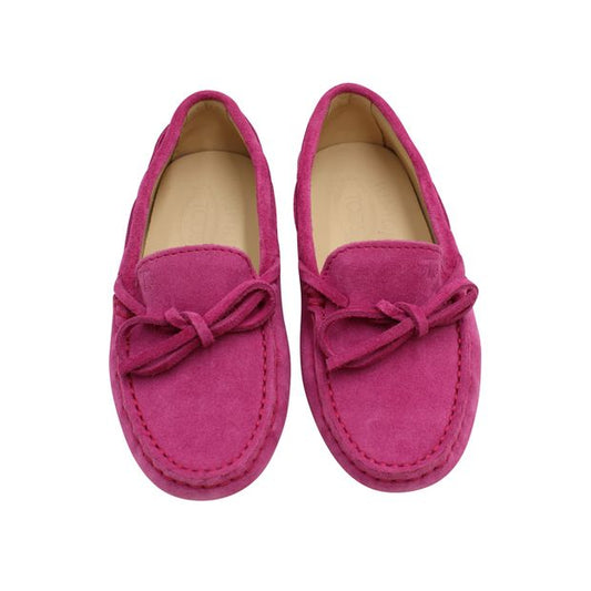 Tod'S Laccetto Gommini Junior Suede Pink Loafers