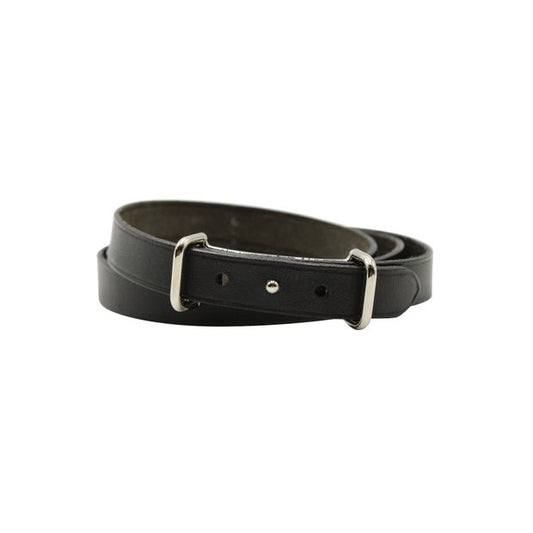 HERMÈS Black Leather Wrap Bracelet With Silver-Tone Hardware
