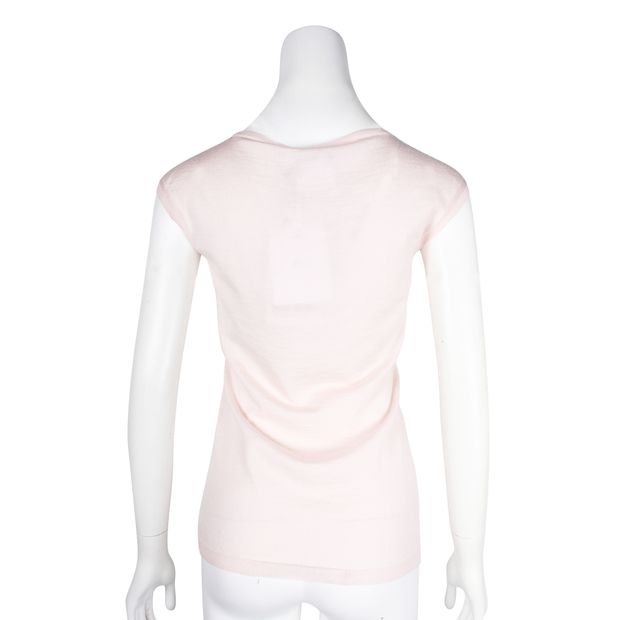 Dior Light Pink Cashmere & Silk Sleeveless Knitwear Top