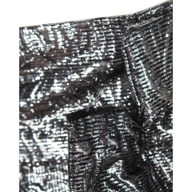 Isabel Marant Brocade Metallic Wrap Mini Skirt in Silver Wool Blend