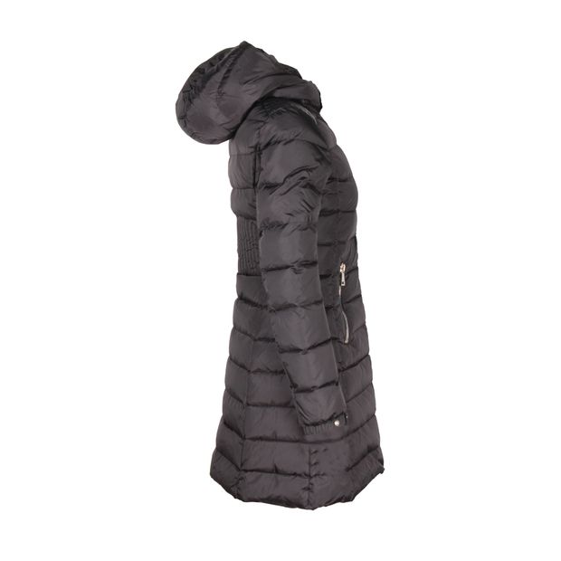 Moncler Long Down Coat in Black Nylon