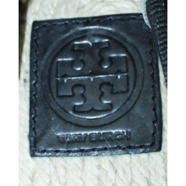TORY BURCH Black Fabric Espadrilles with Rubber Sole