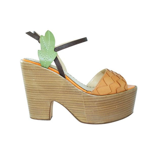 MOSCHINO CHEAP AND CHIC Orange Leather Wedges