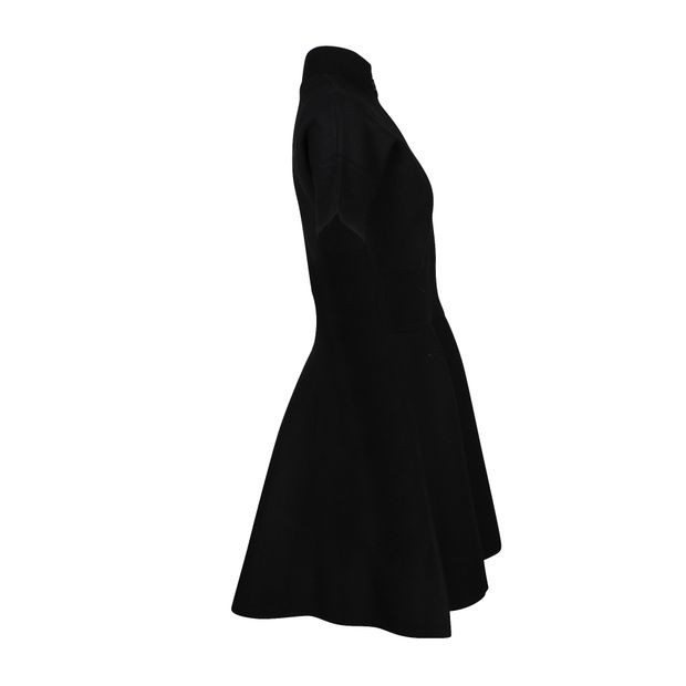 Victoria Beckham Mock Neck Dress in Black Viscose