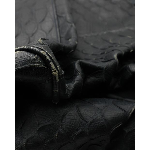 Mulberry Regular Alexa Satchel-Navy Blue Snake Print Embossed Leather