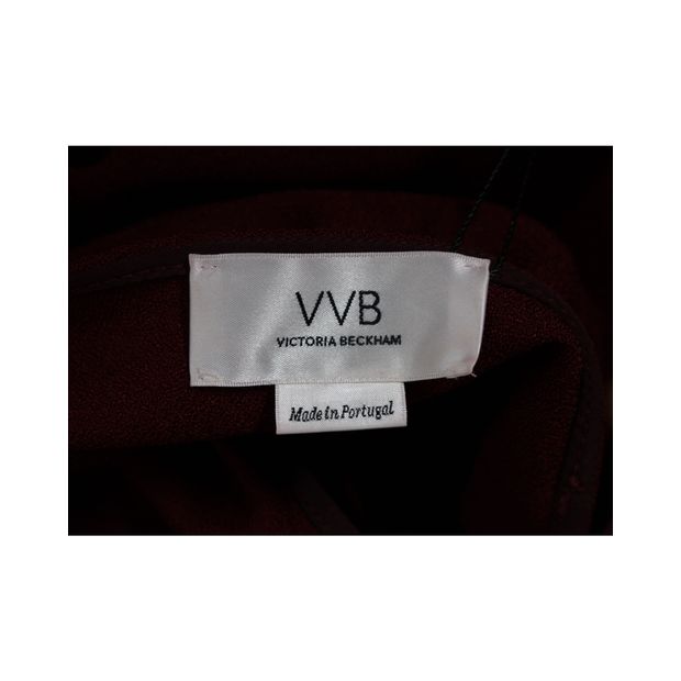 Victoria Victoria Beckham Tie-Neck Flared Mini Dress in Red Polyester
