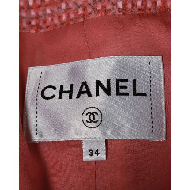 Chanel 2021/22 MÃ©tiers dâ€™art Show Runway Blazer in Pink Wool Tweed