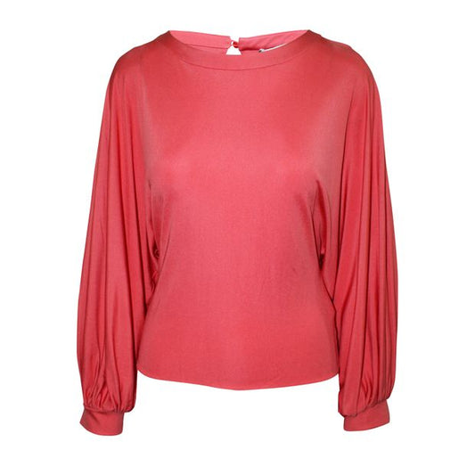 Emilio Pucci Coral Silk Blouse With Opening At The Back