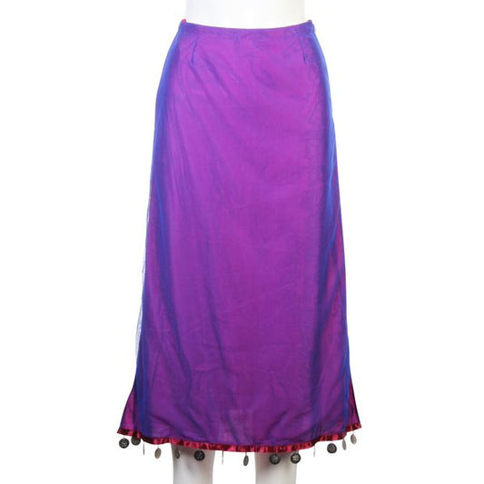 MATTHEW WILLIAMSON Double Layer Knee Skirt With Belly Dance Coins Embellishment