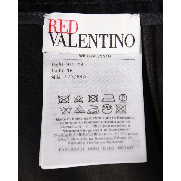 Red Valentino Flared Corduroy Mini Skirt in Navy Blue Cotton