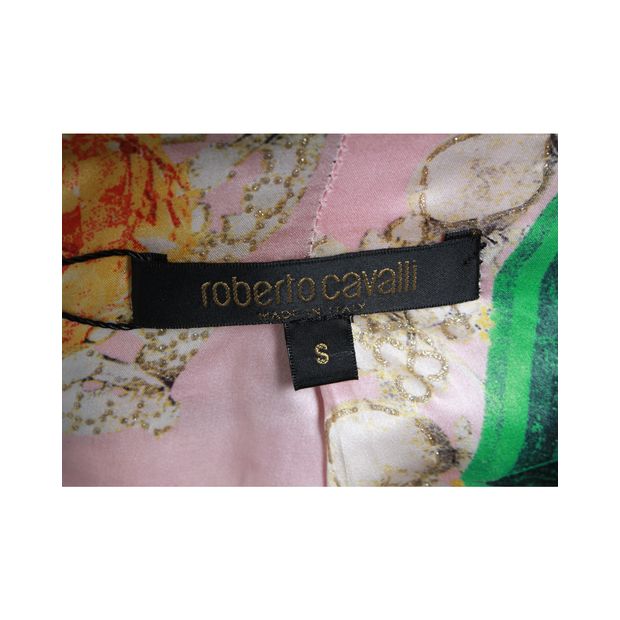 Roberto Cavalli Multicoloured Short Wool Jacket With Silk Lining