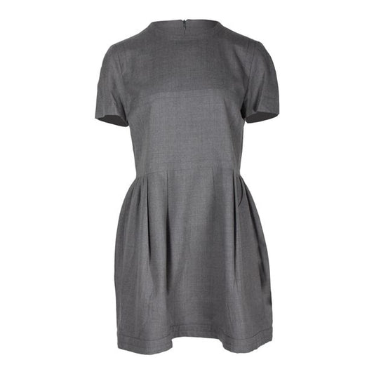 Miu Miu Short Sleeve Mini Dress in Grey Wool